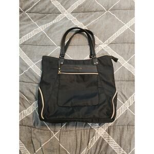 Olivia + Joy Large Black Bag Travel Tote Purse Diaper One Zipper Pull Missing